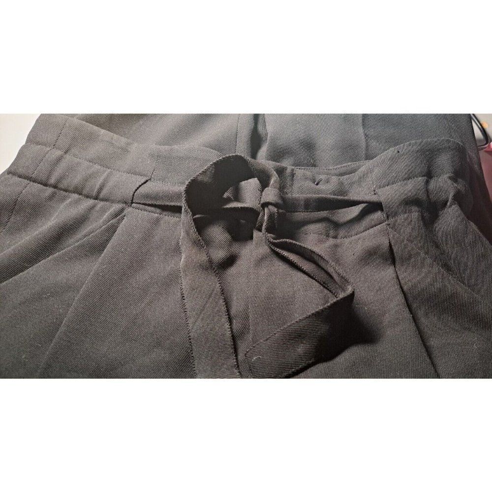 VINCE Pants Women's Black High Waisted Paper Bag Tie Cropped Pockets Size 4 - Picture 3 of 11